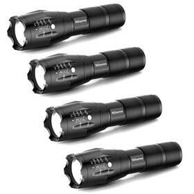 Miuree-mpn-m620 Miuree 4 Pack Military Grade Tactical Led 2000 Lumen 5 Modes Zoomable Flashlight Tor