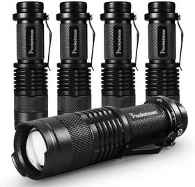 Sk-68 Modoao 732755350245 5 Pack Led Mini Flashlights 7w 300lm 3 Light Modes Adjustable Focus Zoo