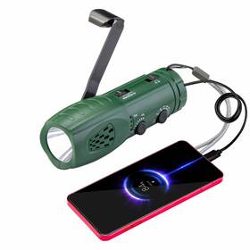 Rd361 Molebit Hand Crank Flashlight With Emergency Radio Led Torch Phone Charger ... Fast Ship