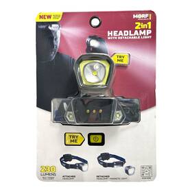 Morf 704673985755 2 In 1 Headlamp With Detachable Light -230 Lumens- Batteries Included