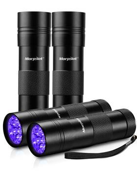 2061023 Morpilot Black Light 4 Pcs 12 Leds 395nm Uv Blacklight Flashlights Detector