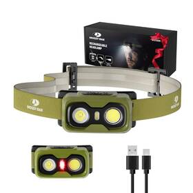Mo25006ae Mossy Oak 600 Lumens Rechargeable Headlamp Lightweight Led Headlight With White And Red