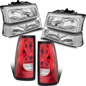 M1210201 Mostplus M1010204 Headlight Assembly Compatible With 2003-2006 Chevrolet Silverado 150
