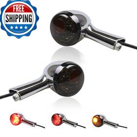 B0cxx6twwt Motoparacc Chrome Bullet Rear Led Turn Signals Motorcycle Brake Taillights 12v