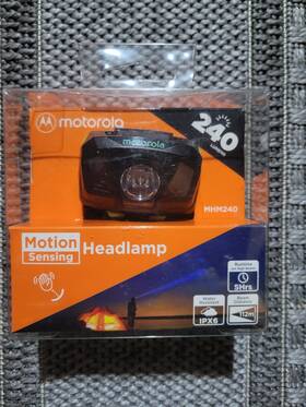 Mhm240 Motorola 240 Lumen Led Headlamp Black/green Motion Sensing 112m Beam New