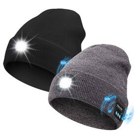 B0cg99yxpb Moxtoyu Unisex Bluetooth Beanie With Light 2 Pack - Usb Rechargeable Led Headl