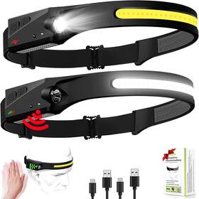Moyasibb 313114726743 Led Headlamp Rechargeable Headlight Headband Light Lumen With Red Motion Sensor