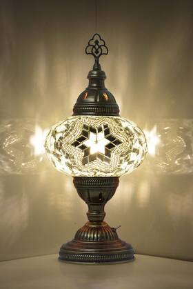 Mozaist 757090519775 Battery Operated Turkish Lamp With Built-in Led Light Cordless Mosai