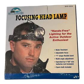 Mpi Outdoors 031626930594 Headlamp- Focusing Head Lamp New In Box Water Resistant Battery Operated