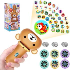 7389-46 Mqdmini Kids Flashlight Color Projector With 48 Patterns Include Dinosaurs Vehicle