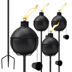 3c-dcyq-4p Mqkiwao 4 Pack Outdoor Citronella Torches 25 Oz Garden Torch For Outside 55 Inch 3-