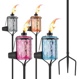 Blzt-4p-cs Mqkiwao 4 Pack Glass Torches Citronella With 3-prong Grounded Stake Refilla