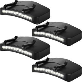 Mudder 744759956026 4 Pcs Hat Light Clip 11 Led Cap Lights On Headlamp Battery Power