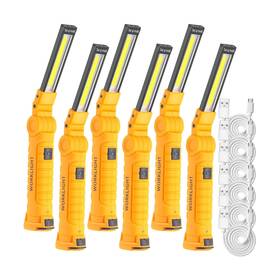 Cl-mudder-493224 Mudder 6 Pcs Led Work Flashlights With Magnetic Base Rechargeable Portable
