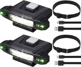 Led-t-4229 Mudder 2 Pieces Ultra Bright Mini Led Clip On Cap Light Usb Rechargeable Motion Sensor