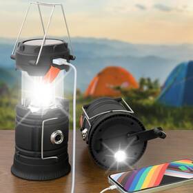 5803-shouyao Mukkuri Hand Crank Solar Camping Lantern Large Capacity Portable Ultra Bright Led To