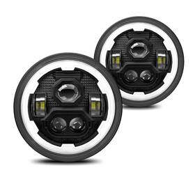 Yuy0418903357678jx Mulcort 7 Inch Led Headlight Round With Hi/lo Beam Drl And Amber Turn Sign