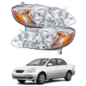 To2503154 Munirater Head Lamps Headlights Left Right Replacement For Corolla 2003 2004