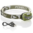 Mx10h Foxelli New Khaki Usb Rechargeable Headlamp Flashlight Up 724172782242