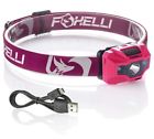 Mx200p Foxelli Headlamp Flashlight Usb Rechargeable Bright White Led 8719324775274