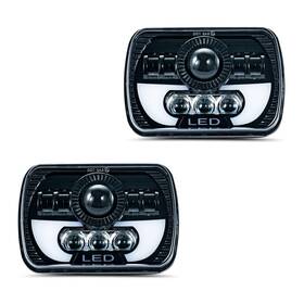 P0015-00012 Mxsag 2pcs 7x6 Inch 5x7 Square White Headlights Hi/lo Beam Drl Daytime Running