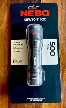 Nebo 645397937449 Newton 500 Lm Black Led Non-rechargeable Flashlight Aaa Battery 1 Pk