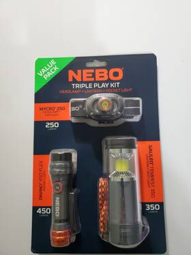 Neb-bnd-0005 Nebo 718103431170 Triple Play Kit Headlamp Pocket Light Lantern Spotlight