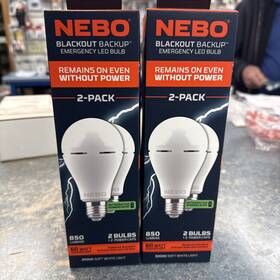 Neb-are-0012 Nebo Blackout Backup Emergency Bulb 850 Lumens 12 Hour Run Time Without 2 Pack