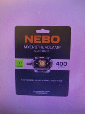 Neb-hlp-0011 Nebo Mycro Headlamp And Cap Light Usb Rechargeable 400 Lumens