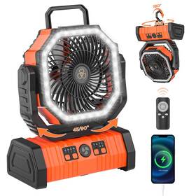 Neofeel 614198305214 Rechargeable Camping Fan With Led Lantern 20000mah Auto-oscillating Battery