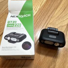 Ut31 Nextorch Headlamp 220 Lumens Type-c Rechargeable Red Blue Emergency Flash
