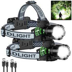 P701 Niaochao 2pack Headlamp Rechargeable 99000 Lm Super Bright Led Head Lamp With Motion