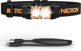 Nicron 445028575537 Rechargeable Headlamp High Bright 1500 Lumens 180 Rotating Aluminum Led