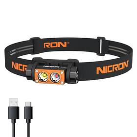 Ip67 Nicron H15t Headlamp Rechargeable 500 Lumens Led With Red Light Wate
