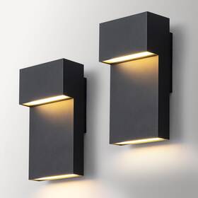 Gy-d7 Nigaut 8.6 Inch Modern Led Outdoor Wall Sconce Lights 15w Black Outside Porch Li