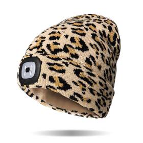 Night Scope 722950368008 Classic Rechargeable Led Warm Knit Beanie Head Light Hat Headlamp For Outdoor