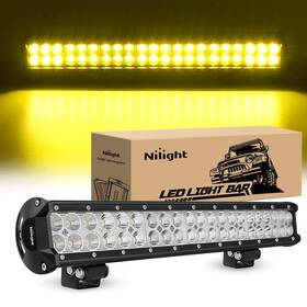 Nilight 60213s-y Led Light Bar 20 Inch 126w Spot Flood Combo Yellow Beam Off Road Lamp