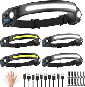 Ningbo Lecheng Network Technology Company Limited 445033160100 Headlamp Rechargeable 5pack 230 Wide Beam Head Lamp With 2 Spotlights Led Hea
