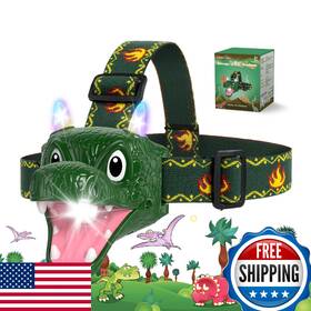 B0f9nr8n31 Niovexium Led Dinosaur Headlamp Kids Toy Flashlight - Ages 3-9
