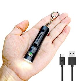 Nitefox 736542935578 U3 Mini Keychain Flashlight Usb C Rechargeable Side Switch 500 Lumens High Br