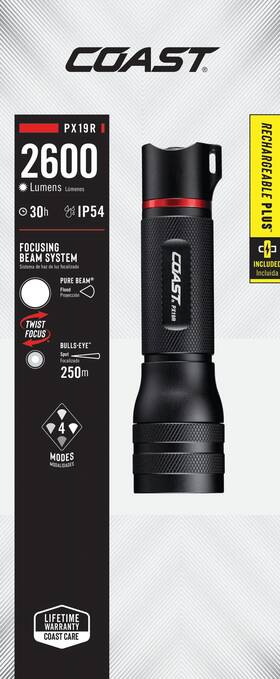 Px19r No 30824 Rechargeable Plus 2600 Lumen Handheld Led Flashlight 5.7 Oz