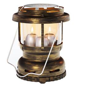 Nomfix Sn00201 3-wick Emergency Candle Lantern For Power Outages 18h Burning Time Vintage