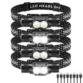 Northlet 764143410507 Headlamp Rechargeable 4 Pack 1200 Lumen Led Head Lamp With Light Modes Ip