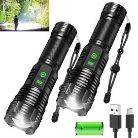 Northlet 764143410903 2pack Rechargeable Flashlights 100000 High Lumens Super Bright Led Tactical