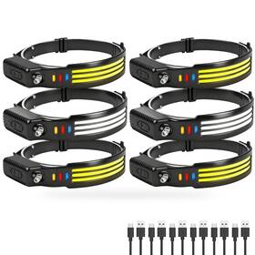 B0fnmsmd4f Northlet 6pack Led Headlamp Rechargeable 1200 High Lumen Head Lamp 230 Wide Be