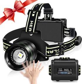 Ipx6 Northlet Led Rechargeable Headlamp 705353627392 100000 Lumens 5 Modes Zoomable Adjustable Waterpr