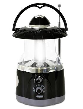 190507 Northpoint 12-led Lantern With 4-led Flashlight And Am/fm Radio Black