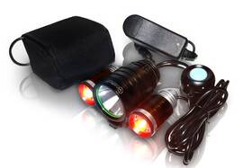 Ps1200-red Np Night Provision 758763359704 Police Patrol Bike Head Light - Red/red Flashing Led Rechargeabl