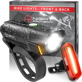 Np Night Provision 758763359926 Bx-series Usb-c Bike Light Set - Front And Back 12hr Max Long Lasting Recha