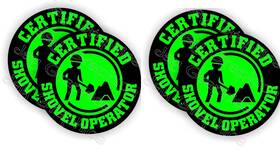 Nticker 426904950662 4 Pieces Certified Shovel Operator Funny Hard Hat Sticker Construction Decal